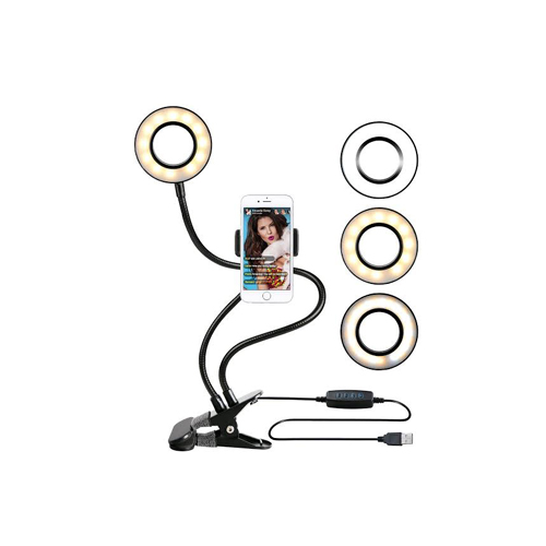Ring light with cell phone holder stand