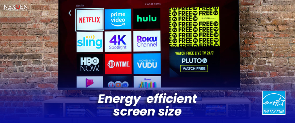 Energy-efficient screen size